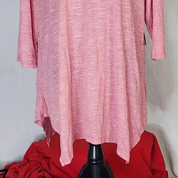 Terra and Sky Rose Dust Poly Rayon Cardi Lgth Fashion Tee Generous Fit Sz 0X 14W - Picture 3 of 16